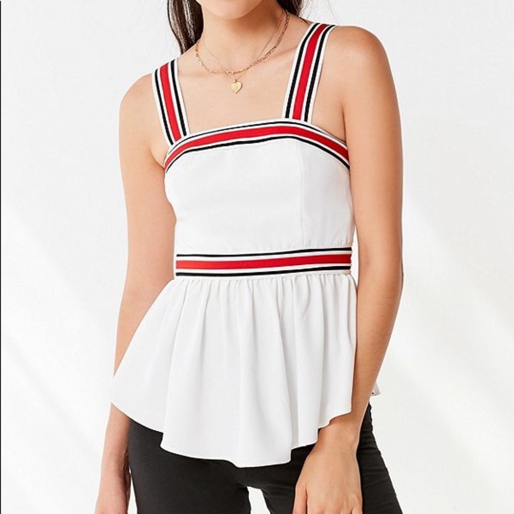 C/MEO Collective Moved Stripes Peplum Top